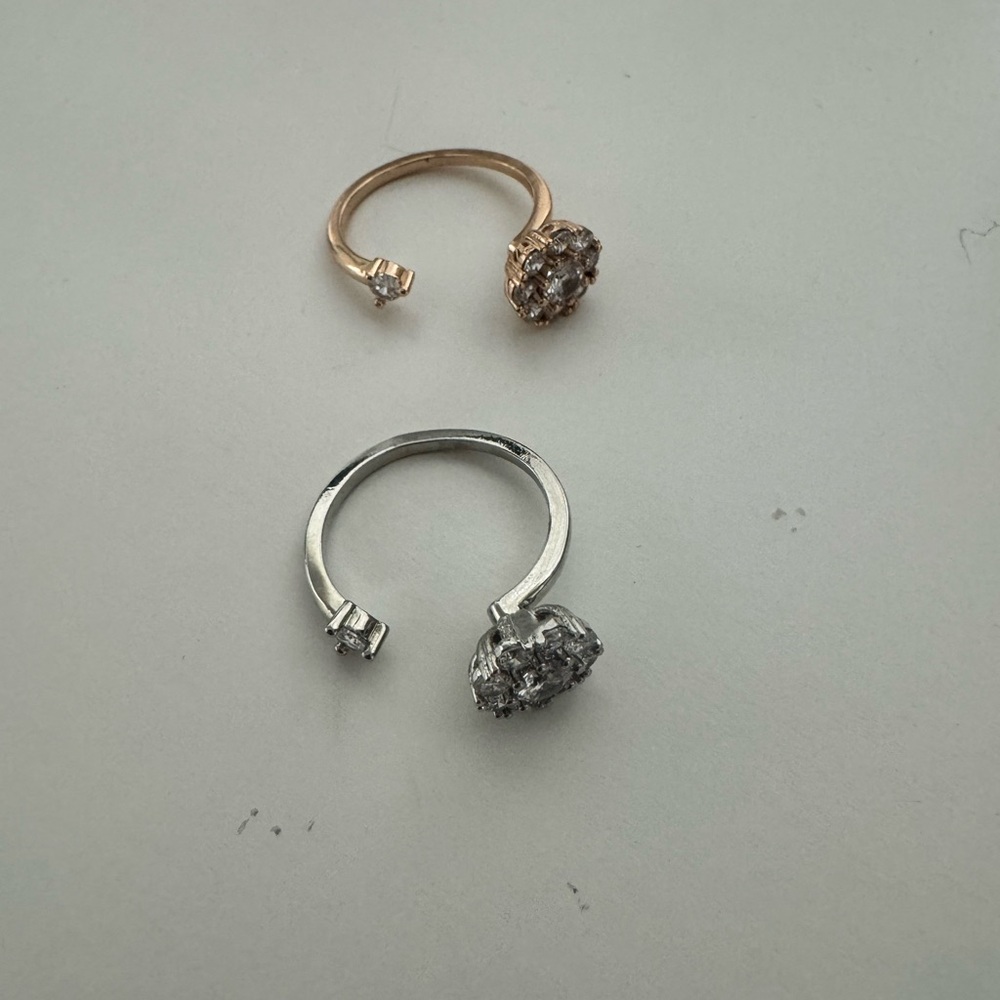 Elegant Silver and Gold Cluster Fidget Rings